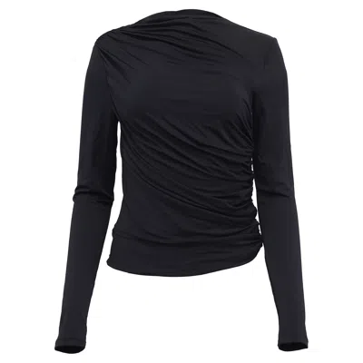 Anine Bing Bray Draped Top In Black Viscose