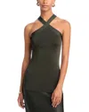 Anine Bing Brea Viscose Blend Knit Top In Dark Olive