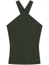 Anine Bing Brea Viscose Blend Knit Top In Green