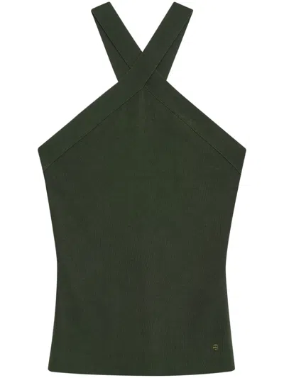 Anine Bing Brea Knitted Top In Green
