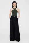 Anine Bing Brea Viscose Blend Knit Top In Olive