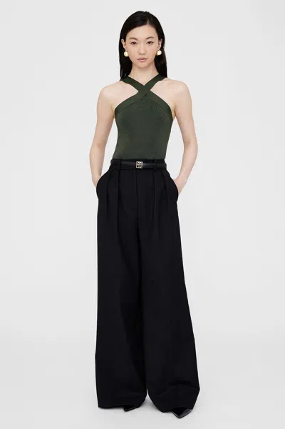 ANINE BING ANINE BING BREA TOP IN DARK OLIVE