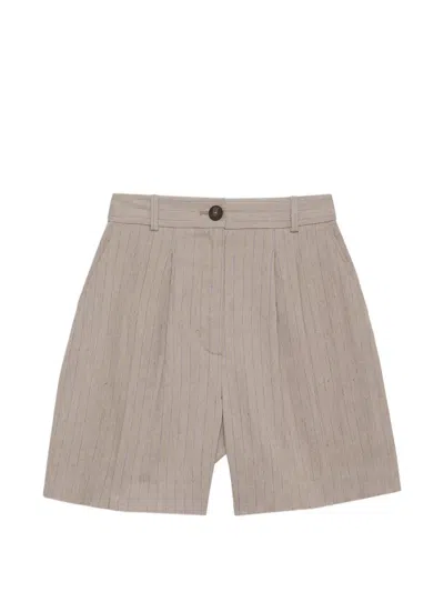 Anine Bing Brice Shorts In Neutral