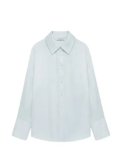 Anine Bing Bridget Buttoned Point-collar Shirt In Blue