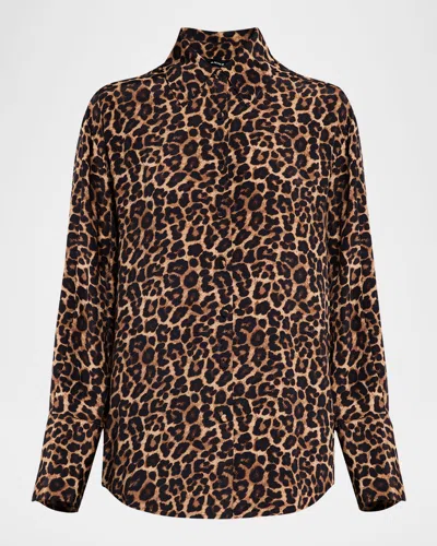 ANINE BING BRIDGET LEOPARD GEORGETTE BLOUSE