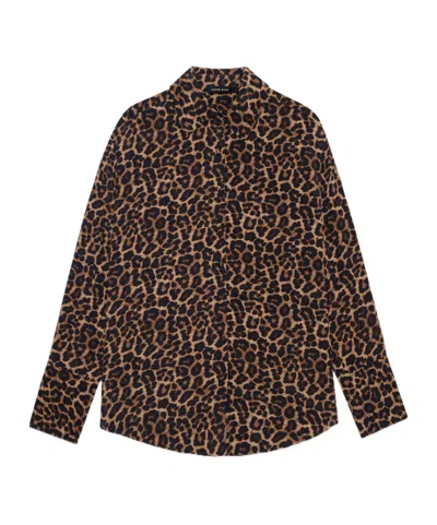 ANINE BING ANINE BING LONG SLEEVED LEOPARD-PRINTED SHIRT