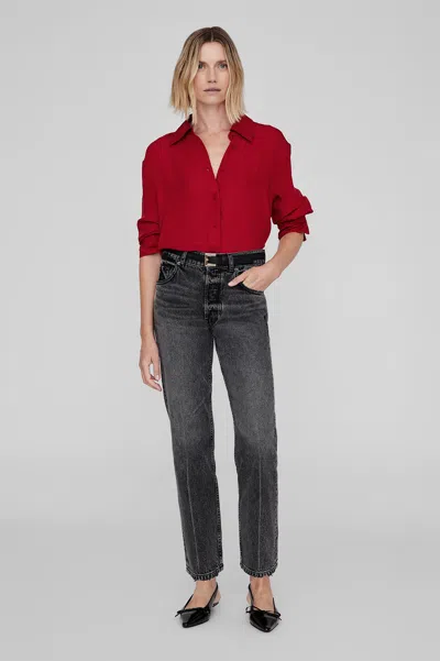Anine Bing Bridget Shirt In Scarlet Red