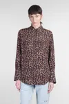 Anine Bing Bridget Shirt In Animalier Viscose In Multicolor
