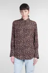 Anine Bing Bridget Shirt In Animalier Viscose In Multicolor