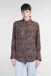 Anine Bing Bridget Shirt In Animalier Viscose In Multicolor