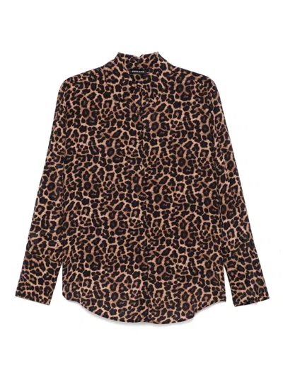 ANINE BING BRIDGET SHIRT WOMAN BROWN