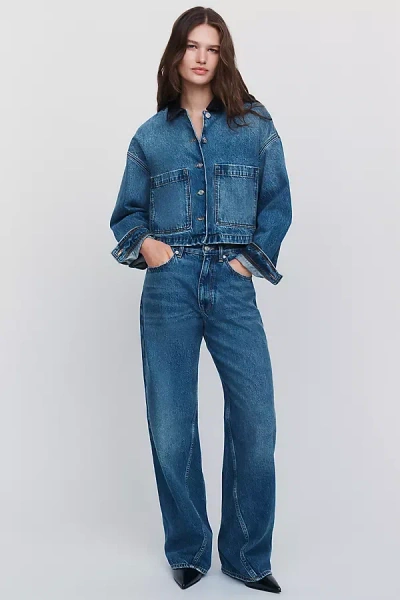 Anine Bing Brie High-rise Straight-leg Jeans Pants In Medium Wash