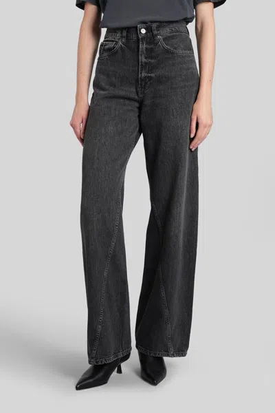 Anine Bing Brie Jeans In Black Cotton