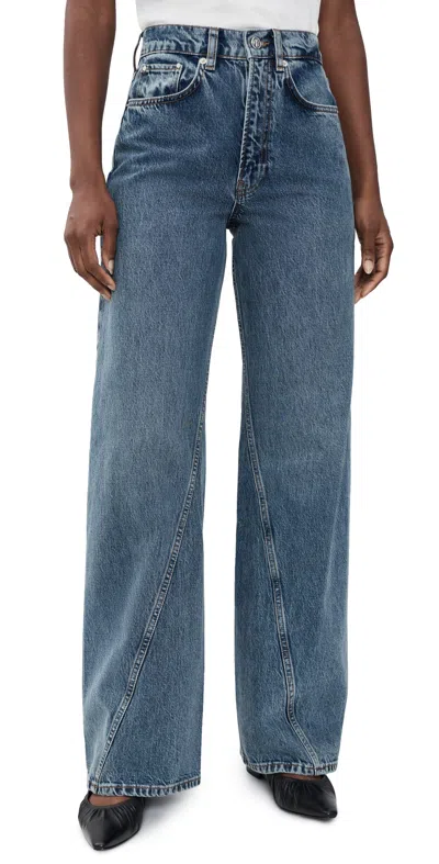 Anine Bing Brie Jeans Dark Indigo In Blue