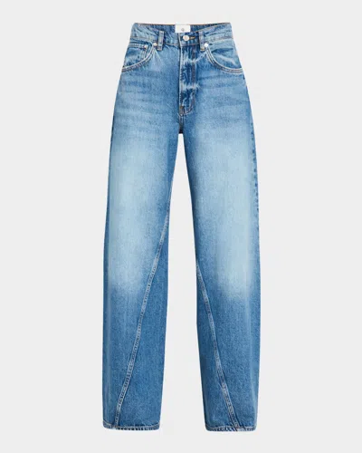 Anine Bing Brie Twisted Seam Jeans In Blue