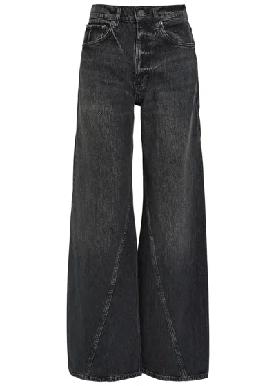 Anine Bing Brie Wide-leg Jeans In Black