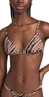 ANINE BING BRIELLE BIKINI TOP TIGER SHELL PRINT