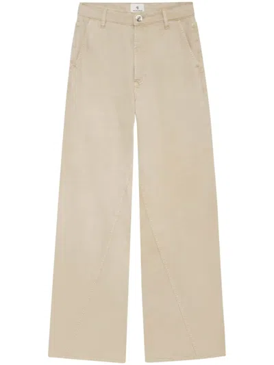 Anine Bing Briley Curved-seam Twill Trousers In Oatmeal Taupe