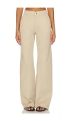 Anine Bing Briley Curved-seam Twill Trousers In Oatmeal
