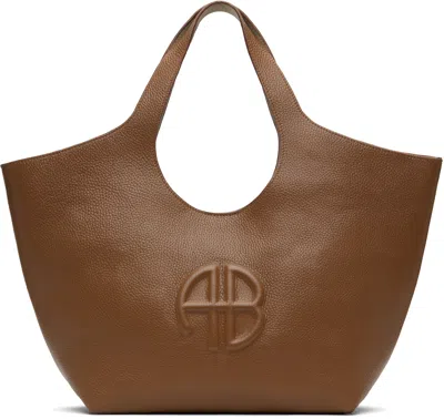 Anine Bing Medium Lili Tote Cognac Pebbled In Brown