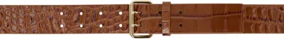 Anine Bing Mila Belt In Embossed Brown
