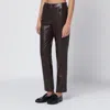 Anine Bing Brown Regenerated Leather Trousers In Brown
