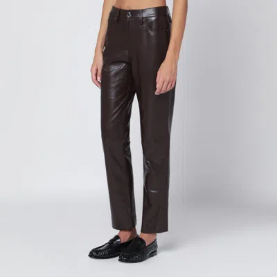 Anine Bing Brown Regenerated Leather Trousers