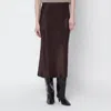 Anine Bing Brown Silk Bar Midi Skirt In Brown