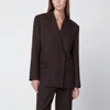 Anine Bing Brown Wool Blend Jacket In Black