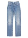 Anine Bing Bruno Destructed Frayed Jeans In Blue