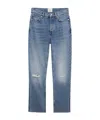 Anine Bing Bruno Destructed Frayed Jeans In Blue