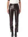 Anine Bing Bruno Recycled Leather Pants In Brown In Brown