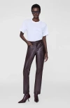 Anine Bing Bruno Recycled Leather Pant In White