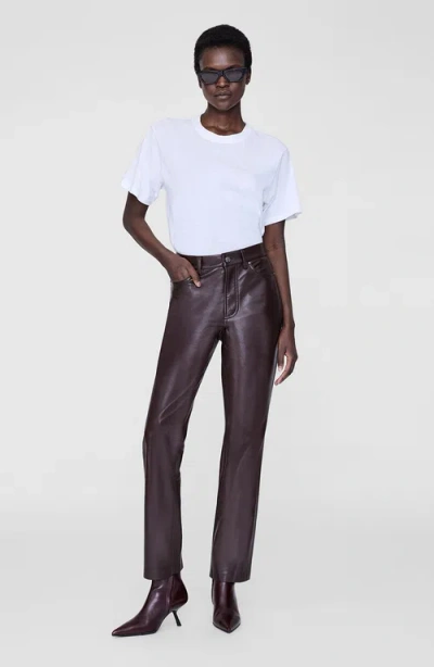 Anine Bing Bruno Recycled Leather Pant In White
