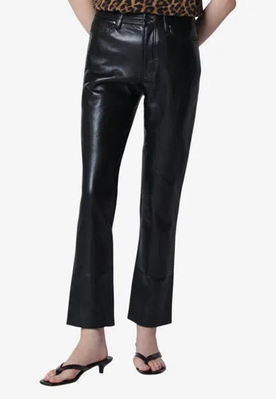 Anine Bing Bruno Straight-leg Leather Pants In Black