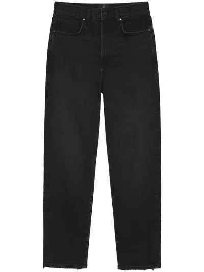 Anine Bing Bry High-rise Slim-cut Jeans In Black