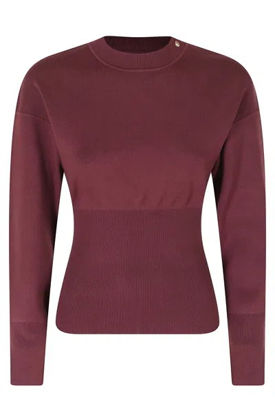 Anine Bing Burgundy Imane Fitted Ribbed Viscose-blend Sweater In Red