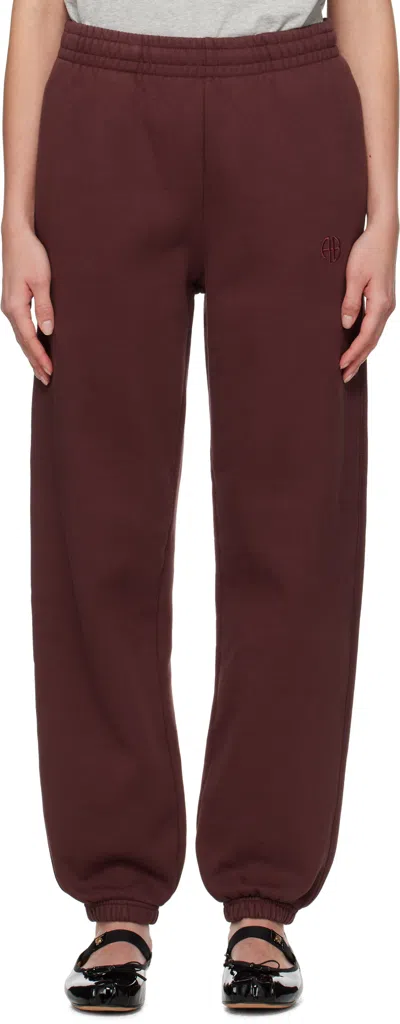 Anine Bing Burgundy Karter Sweatpants In Red