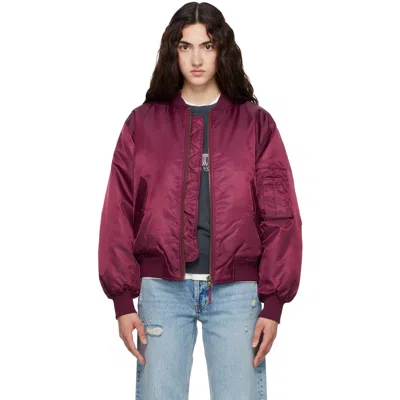 Anine Bing Burgundy Leon Bomber Jacket