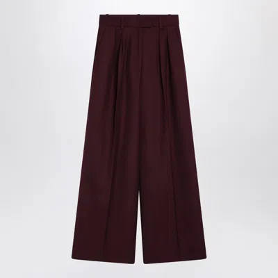 Anine Bing Burgundy Lou Palazzo Trousers In Red