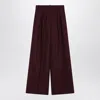 Anine Bing Burgundy Lou Palazzo Trousers In Red