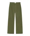 Anine Bing Button Belt Loop Casual Pants In Green