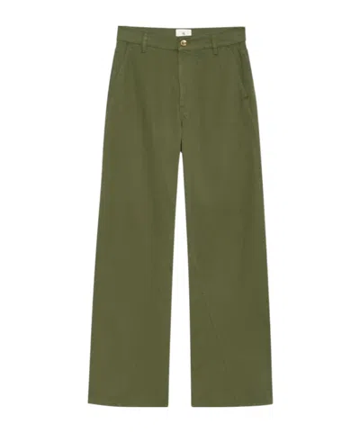 Anine Bing Button Belt Loop Casual Pants In Green