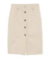 Anine Bing Beige Buttoned Pencil Skirt In Nude