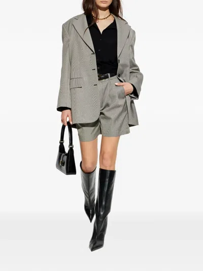 Anine Bing Sara Houndstooth Wool-blend Blazer In Multi