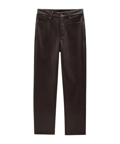 Anine Bing Button Fly Trousers In Brown