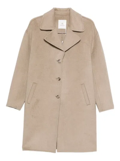 Anine Bing Button-front Coat In Nude