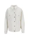Anine Bing Structured Beige Jacket With Button-down Front In White