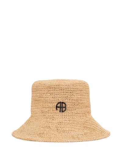 Anine Bing Cabana Logo-plaque Bucket Hat In Brown