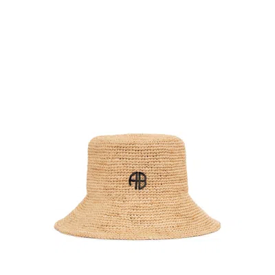 Anine Bing Cabana Logo-plaque Bucket Hat In Brown